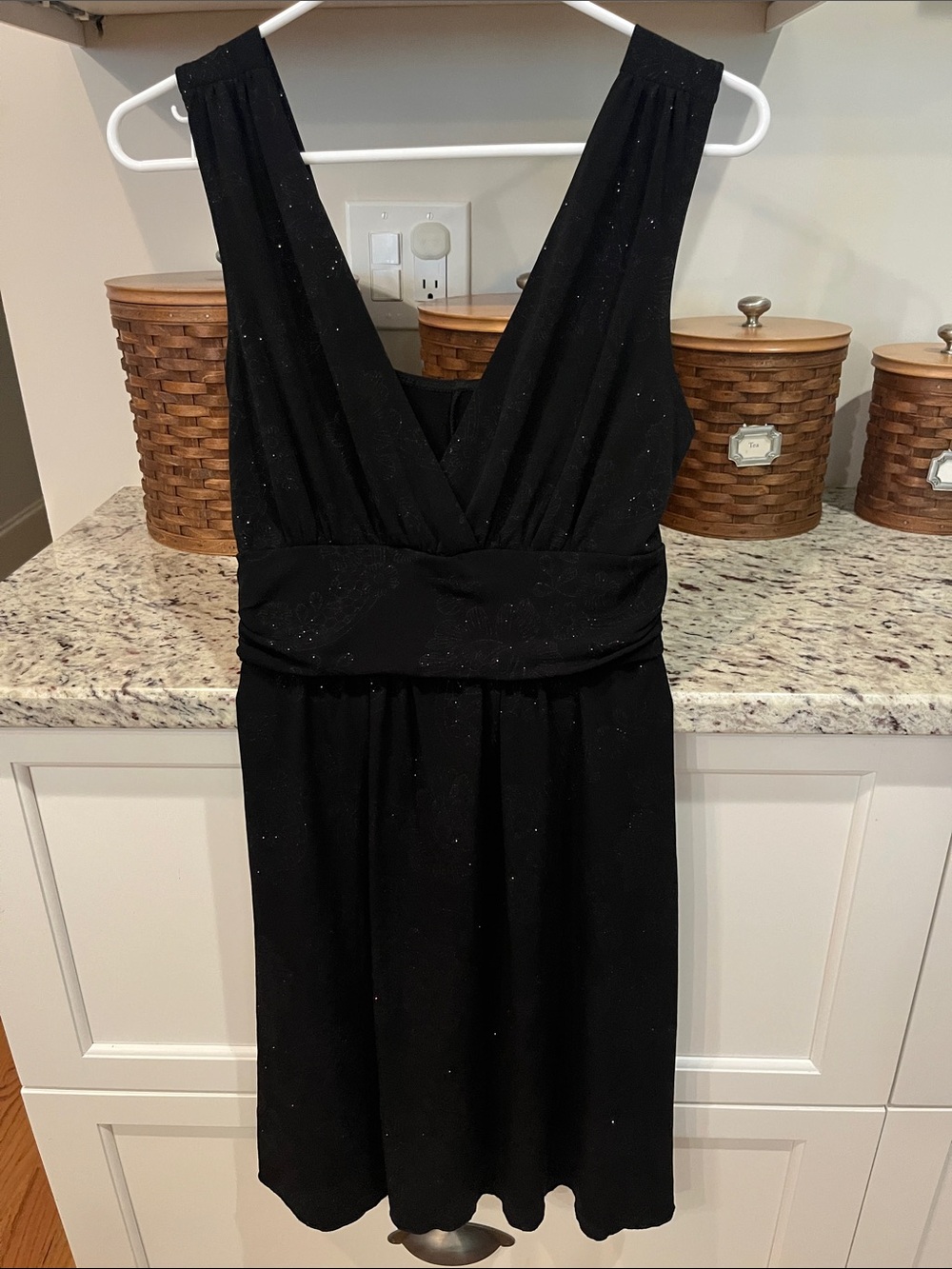 Black Women's Sparkle V-Neck Dress